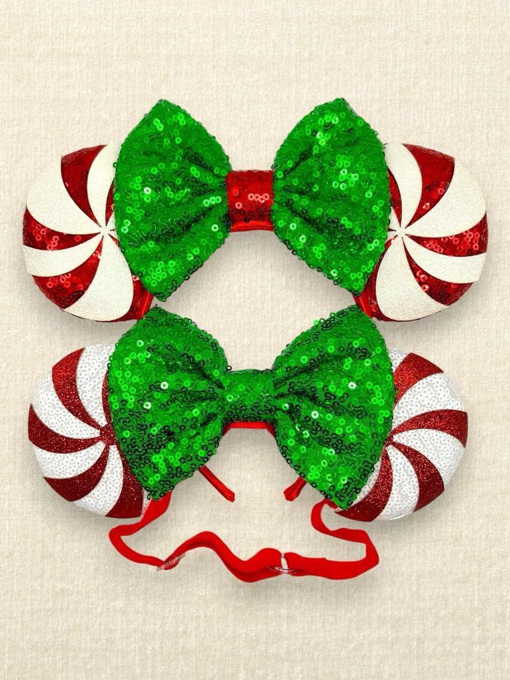 Candy Cane Mommy & Me Minnie Ears | Disney-Inspired Matching Christmas Ears